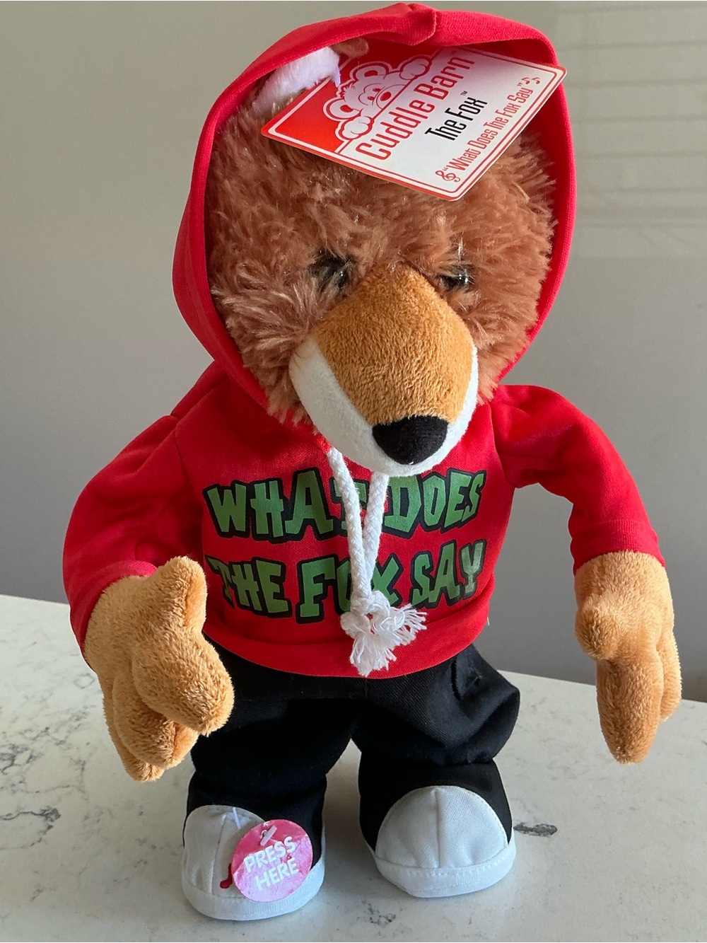 RARE Cuddle Barn animated fox plush toy singing “what does the fox say” New